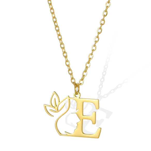 Wholesale Unisex Stainless Steel And Copper Letter Necklace With Hollow Portrait And Cross Chain Electroplated