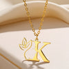 Wholesale Unisex Stainless Steel And Copper Letter Necklace With Hollow Portrait And Cross Chain Electroplated