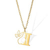 Wholesale Unisex Stainless Steel And Copper Letter Necklace With Hollow Portrait And Cross Chain Electroplated