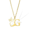 Wholesale Unisex Stainless Steel And Copper Letter Necklace With Hollow Portrait And Cross Chain Electroplated