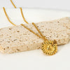 Wholesale Unisex Stainless Steel And Titanium Steel Flower Pendant Necklace With 18K Gold Plating