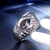 Wholesale Unisex Stainless Steel Animal Ring With Letters Numbers Text Pattern And Oiling Treatment