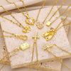 Wholesale Unisex Stainless Steel Cross Butterfly Heart Pendant Necklace With 18K Gold Plated Electroplating
