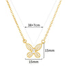 Wholesale Unisex Stainless Steel Cross Butterfly Heart Pendant Necklace With 18K Gold Plated Electroplating
