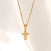 Wholesale Unisex Stainless Steel Cross Crown Roman Numerals Goldplated Necklace Earrings Jewelry Set