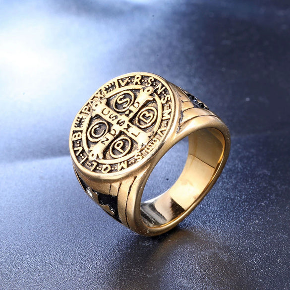 Wholesale Unisex Stainless Steel Cross Ring With Geometric Design And Polishing Finish