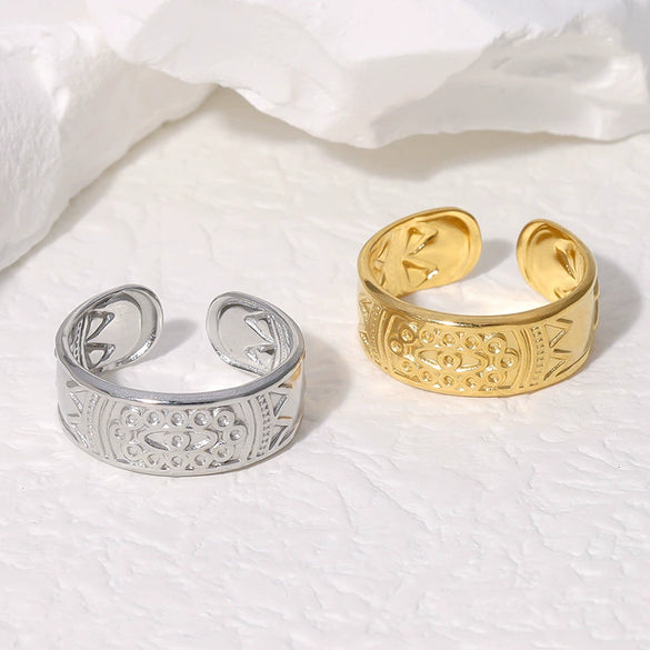 Wholesale Unisex Stainless Steel Electroplated Devil's Eye Open Ring Hand Jewelry
