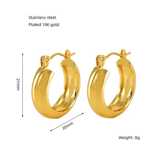 Wholesale Unisex Stainless Steel Electroplated Geometric Round Woven Hoop Earrings With Ushaped And Star Patterns