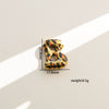 Wholesale Unisex Stainless Steel Electroplated Leopard Print Letter Pendant Cross Chain Necklace