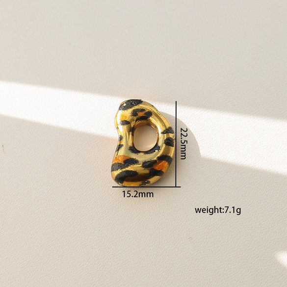 Wholesale Unisex Stainless Steel Electroplated Leopard Print Letter Pendant Cross Chain Necklace