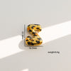 Wholesale Unisex Stainless Steel Electroplated Leopard Print Letter Pendant Cross Chain Necklace