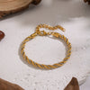 Wholesale Unisex Stainless Steel Electroplated Twist Chain Necklace And Bracelet Jewelry