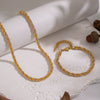 Wholesale Unisex Stainless Steel Electroplated Twist Chain Necklace And Bracelet Jewelry