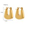 Wholesale Unisex Stainless Steel Geometric Bag Shape Earrings With Electroplating Simple And Fashionable Style