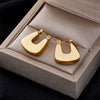 Wholesale Unisex Stainless Steel Geometric Bag Shape Earrings With Electroplating Simple And Fashionable Style