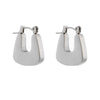 Wholesale Unisex Stainless Steel Geometric Bag Shape Earrings With Electroplating Simple And Fashionable Style