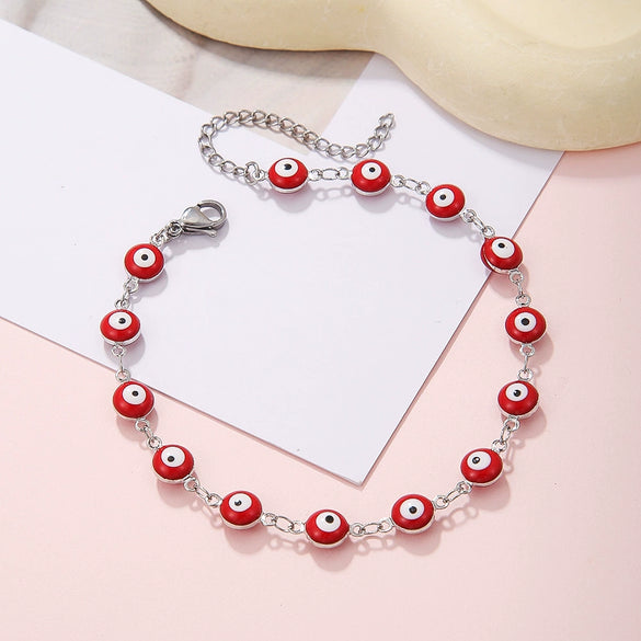 Wholesale Unisex Stainless Steel Geometric Evil Eye Handmade Bracelet
