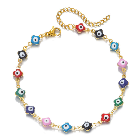 Wholesale Unisex Stainless Steel Geometric Evil Eye Handmade Bracelet