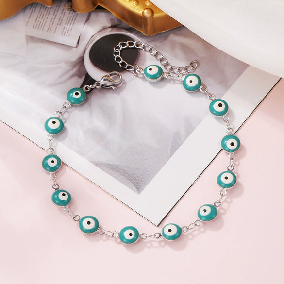Wholesale Unisex Stainless Steel Geometric Evil Eye Handmade Bracelet