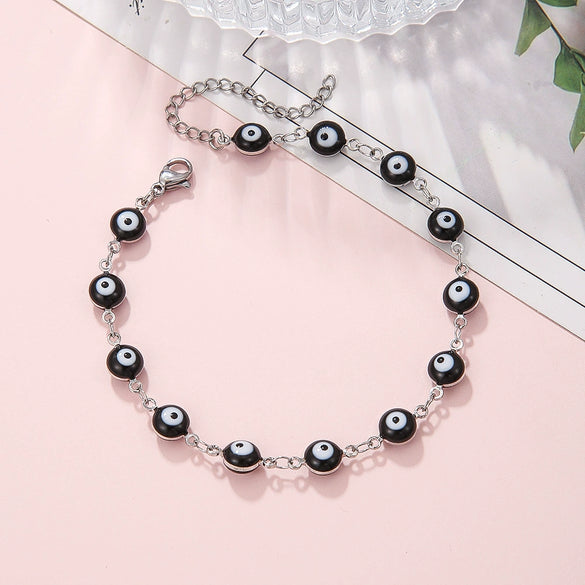 Wholesale Unisex Stainless Steel Geometric Evil Eye Handmade Bracelet