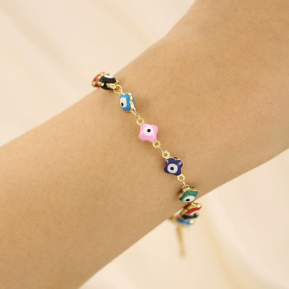 Wholesale Unisex Stainless Steel Geometric Evil Eye Handmade Bracelet
