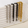 Wholesale Unisex Stainless Steel Geometric Exaggerated Electroplated Double Woven Bracelet