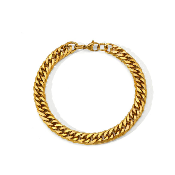 Wholesale Unisex Stainless Steel Geometric Exaggerated Electroplated Double Woven Bracelet