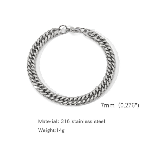 Wholesale Unisex Stainless Steel Geometric Exaggerated Electroplated Double Woven Bracelet