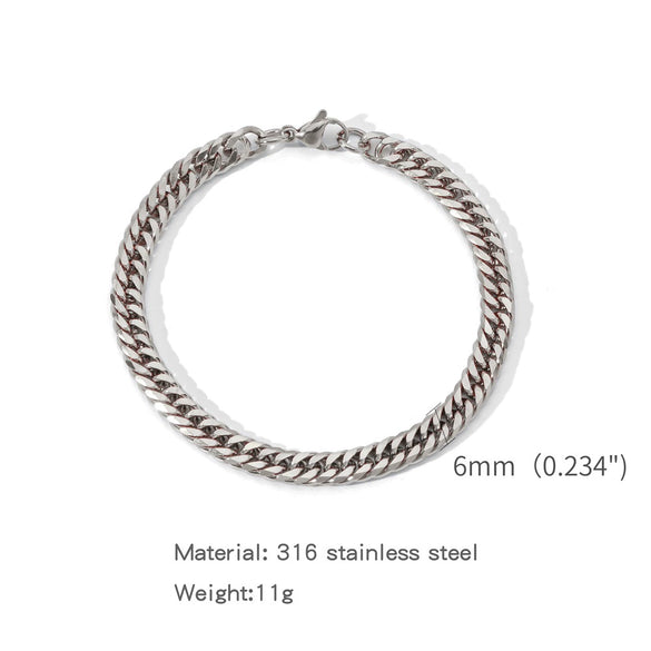 Wholesale Unisex Stainless Steel Geometric Exaggerated Electroplated Double Woven Bracelet