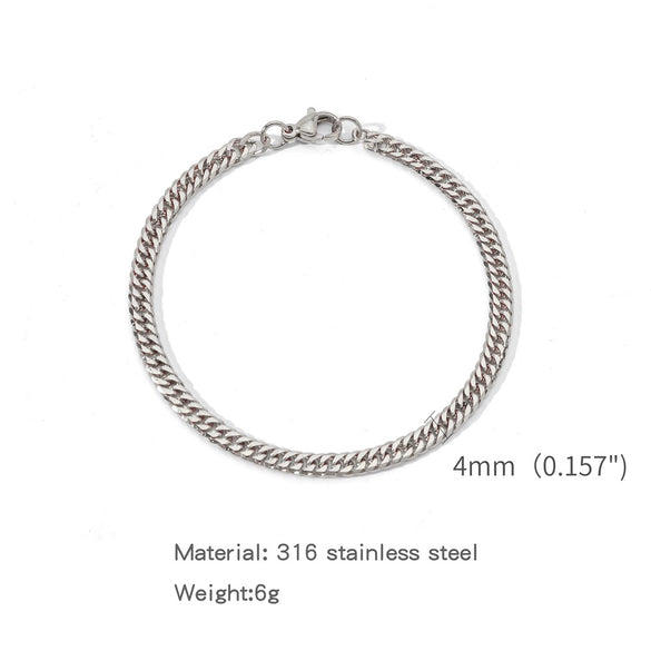 Wholesale Unisex Stainless Steel Geometric Exaggerated Electroplated Double Woven Bracelet