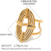 Wholesale Unisex Stainless Steel Geometric Leaf Wave Open Ring With Vacuum Plating