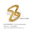 Wholesale Unisex Stainless Steel Geometric Line Rings With Pvd Furnace Vacuum Real Gold Plating
