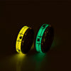Wholesale Unisex Stainless Steel Geometric Luminous Electrocardiogram Couple Ring Jewelry