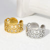 Wholesale Unisex Stainless Steel Geometric Open Double Chain Ring With Electroplating Retro And Fashionable