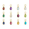Wholesale Unisex Stainless Steel Geometric Pattern Electroplated 18K Gold Color Retention Adjustable Chain Necklace With Birthstone Pendants