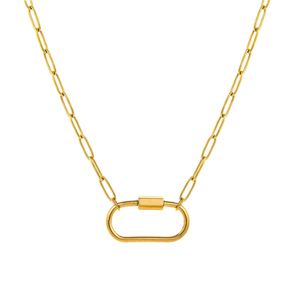 Wholesale Unisex Stainless Steel Geometric Pattern Electroplated 18K Gold Color Retention Adjustable Chain Necklace With Birthstone Pendants
