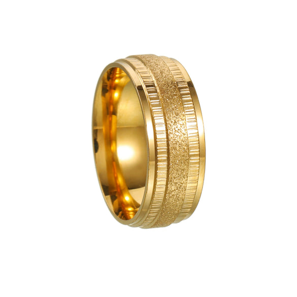 Wholesale Unisex Stainless Steel Geometric Ring With Electroplating Treatment