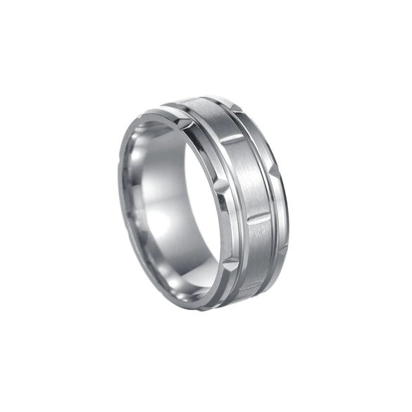 Wholesale Unisex Stainless Steel Geometric Ring With Vacuum Plating And Electroplating Treatment