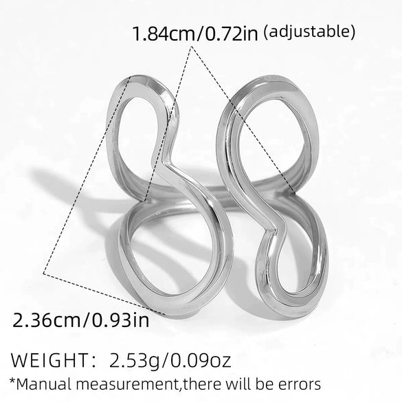 Wholesale Unisex Stainless Steel Geometric Rings With Pvd Furnace Vacuum Real Gold Plating And Ins Style