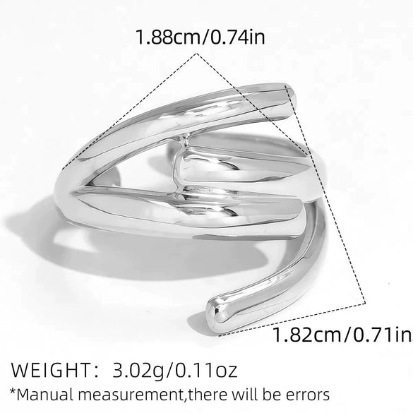 Wholesale Unisex Stainless Steel Geometric Rings With Pvd Furnace Vacuum Real Gold Plating And Ins Style