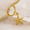 Wholesale Unisex Stainless Steel Geometric Starfish Pendant Necklace With Electroplating And Bead Chain