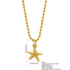 Wholesale Unisex Stainless Steel Geometric Starfish Pendant Necklace With Electroplating And Bead Chain