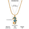 Wholesale Unisex Stainless Steel Gold Electroplated Seahorse Starfish Pendant Cross Chain Necklace