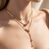 Wholesale Unisex Stainless Steel Goldcolored Ushaped Geometric Light Luxury Style Polished Multilayer Clavicle Necklace