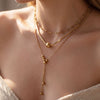 Wholesale Unisex Stainless Steel Goldcolored Ushaped Geometric Light Luxury Style Polished Multilayer Clavicle Necklace