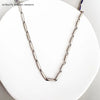 Wholesale Unisex Stainless Steel Handmade Melon Seed Chain Necklace With Geometric Pendant And Polishing Treatment