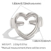 Wholesale Unisex Stainless Steel Heartshaped Open Ring With Vacuum Real Gold Plating In Pvd Furnace