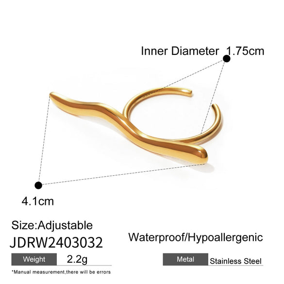 Wholesale Unisex Stainless Steel Irregular Geometric Ring With Electroplating Treatment