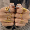Wholesale Unisex Stainless Steel Irregular Geometric Ring With Electroplating Treatment