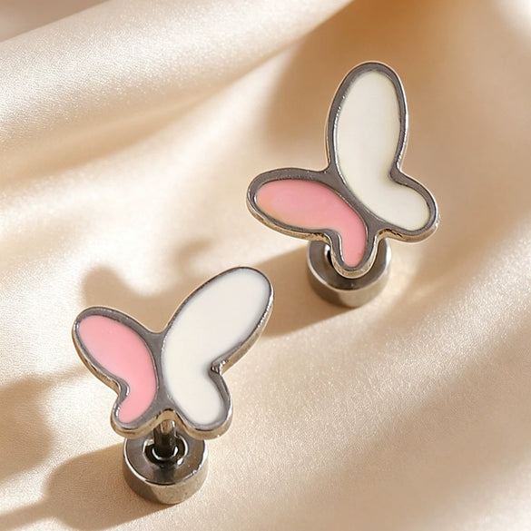 Wholesale Unisex Stainless Steel 14K Gold Electroplated Enamel Butterfly And Animal Zodiac Design Earrings